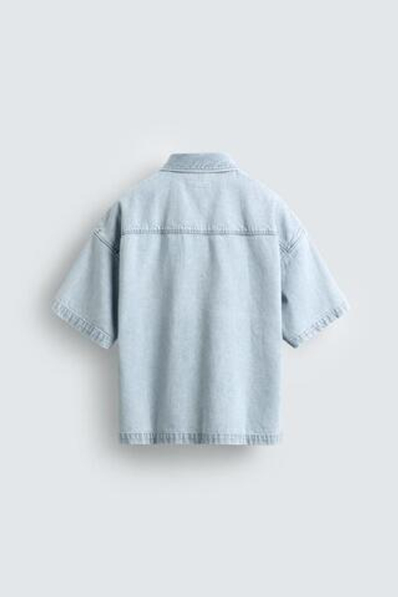 ZARA ЛЕГКОЕ ДЖИНСОВОЕ ПОЛО, ГОЛУБОЙ