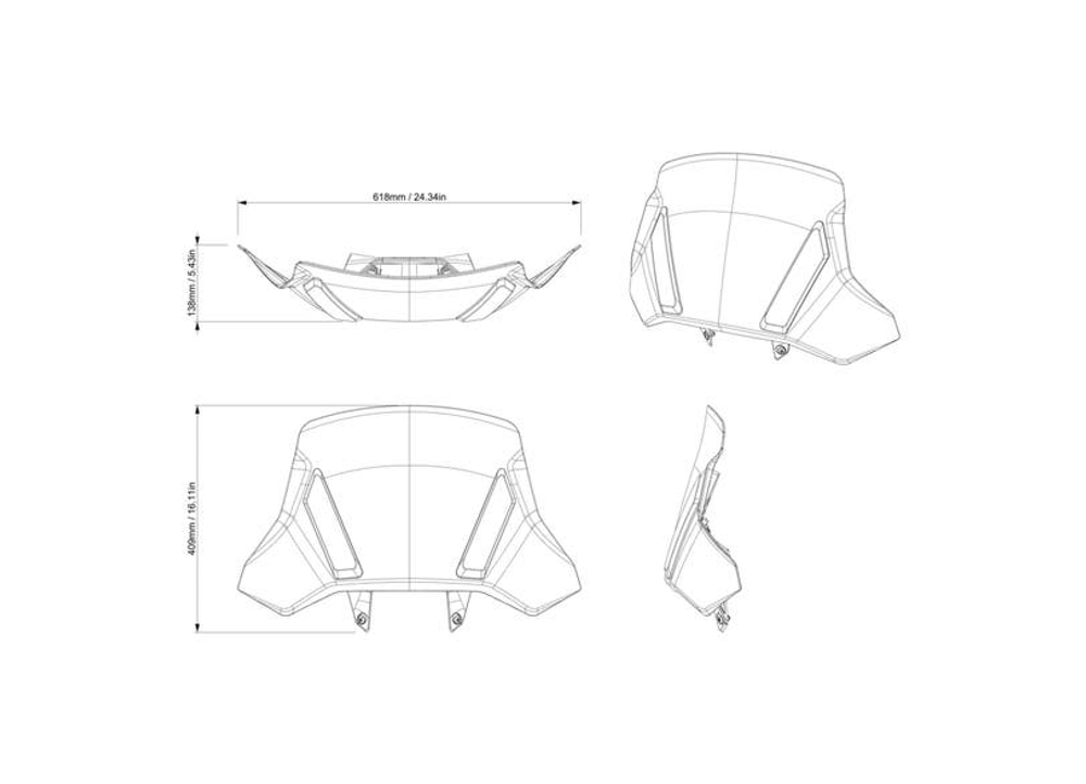 Регулируемое ветровое стекло Adjustable Adventure Windshield BRP Outlander G3