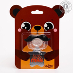 Пустышка силиконовая ортодонтическая "Мишка",от 0 мес.,с колпачком 4350612