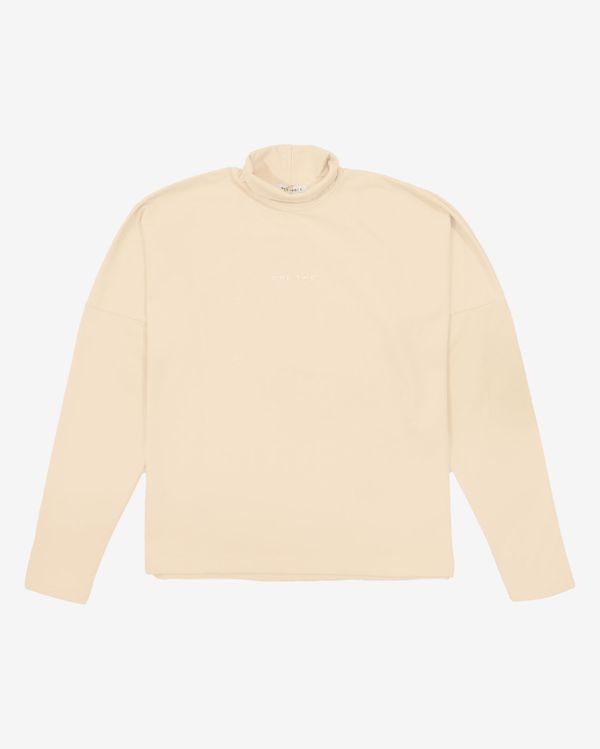 Лонгслив High Neck Logo Moonbeam бежевый - фото 1