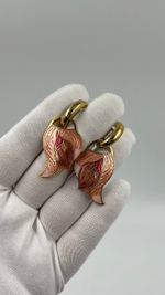 Серьги трансформеры с эмалью в технике клуазоне