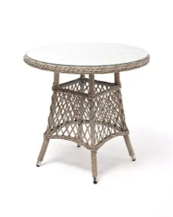 "Эспрессо" плетеный круглый стол, диаметр 80 см, цвет бежевый