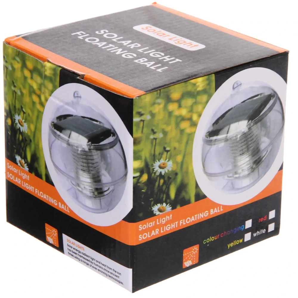 Фонарь садовый «Шар» d=10 см, на солнечной батарее (для погружения в бассейн и водоем), Мультицвет