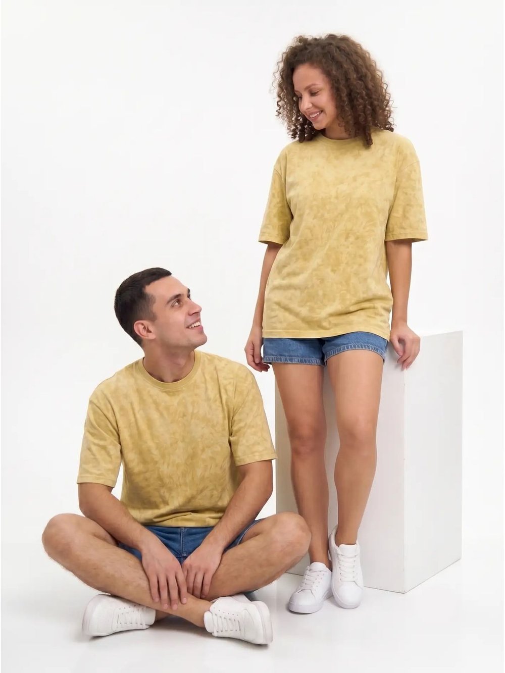 Футболка бежевый меланж  oversize