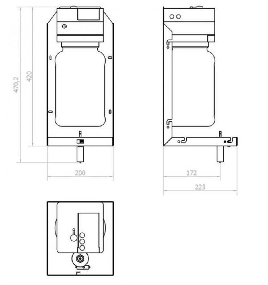 Дозатор для мыла с лазерным сенсором встраиваемый за зеркалом 3л. для MUMO.12053.S1 матовый