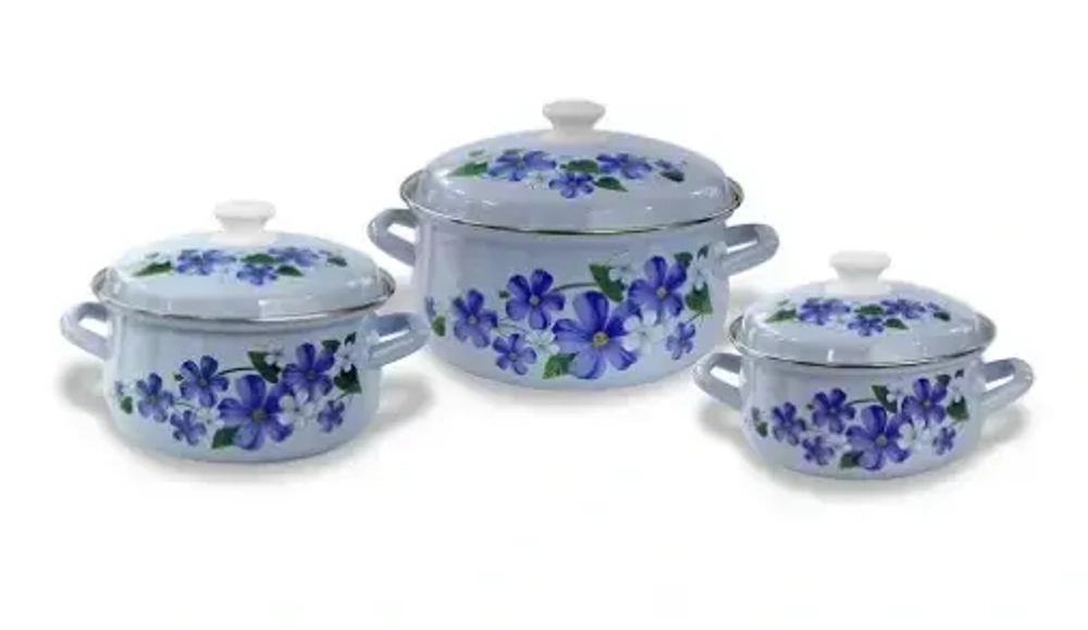 Набор эмалированной посуды 3 предмета (2л, 3л, 4л)