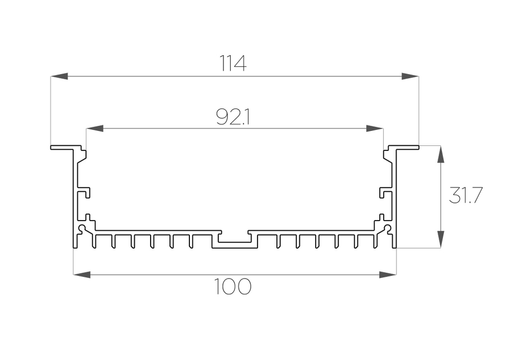 Профиль врезной алюминиевый LC-LPV-32114-2 Anod