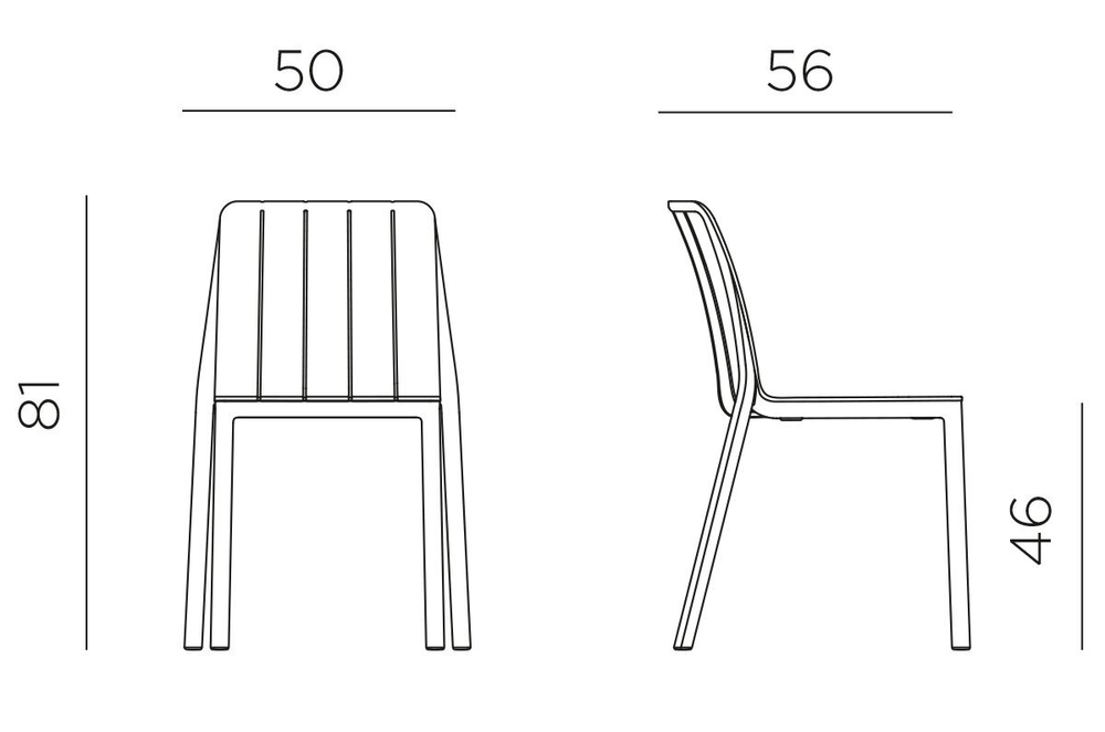 Стул пластиковый Nardi Tiberina Bistrot, антрацит