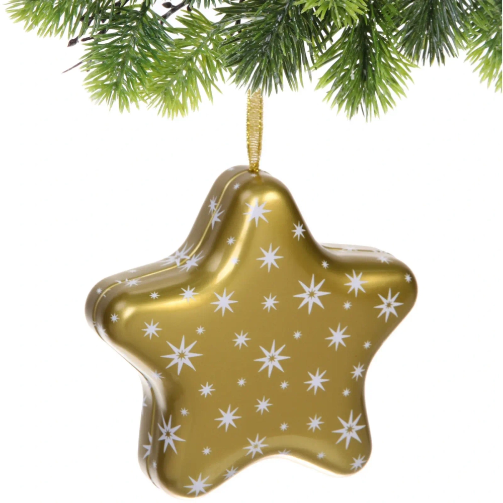 Банка жестяная «Звезда» 12,6*4,8см, цвет золото