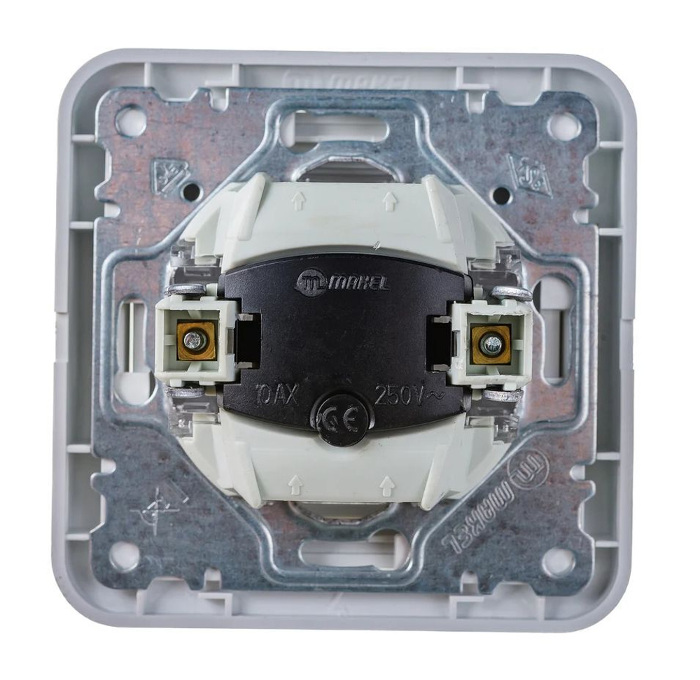 Выключатель 1-кл с подсветкой Makel Mimoza белый