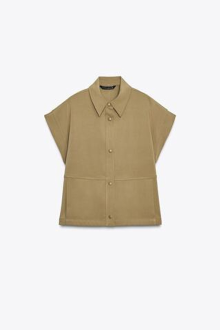 ZARA ЖИЛЕТ С ОБЪЕМНЫМ СИЛУЭТОМ — ZW COLLECTION, РЫЖЕВАТО-КОРИЧНЕВЫЙ