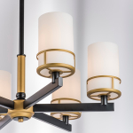 731067 Люстра CERO 6х40W E14 ЧЕРНЫЙ/ЗОЛОТО/БЕЛЫЙ