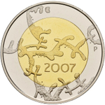 ФИНЛЯНДИЯ, 2007, 5 ЕВРО [UNC] [БИМЕТАЛЛ]