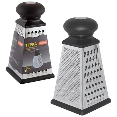 Терка четырехгранная GR-083-8, прорезиненная ручка, высота: 23 см (пластик, нерж.сталь)