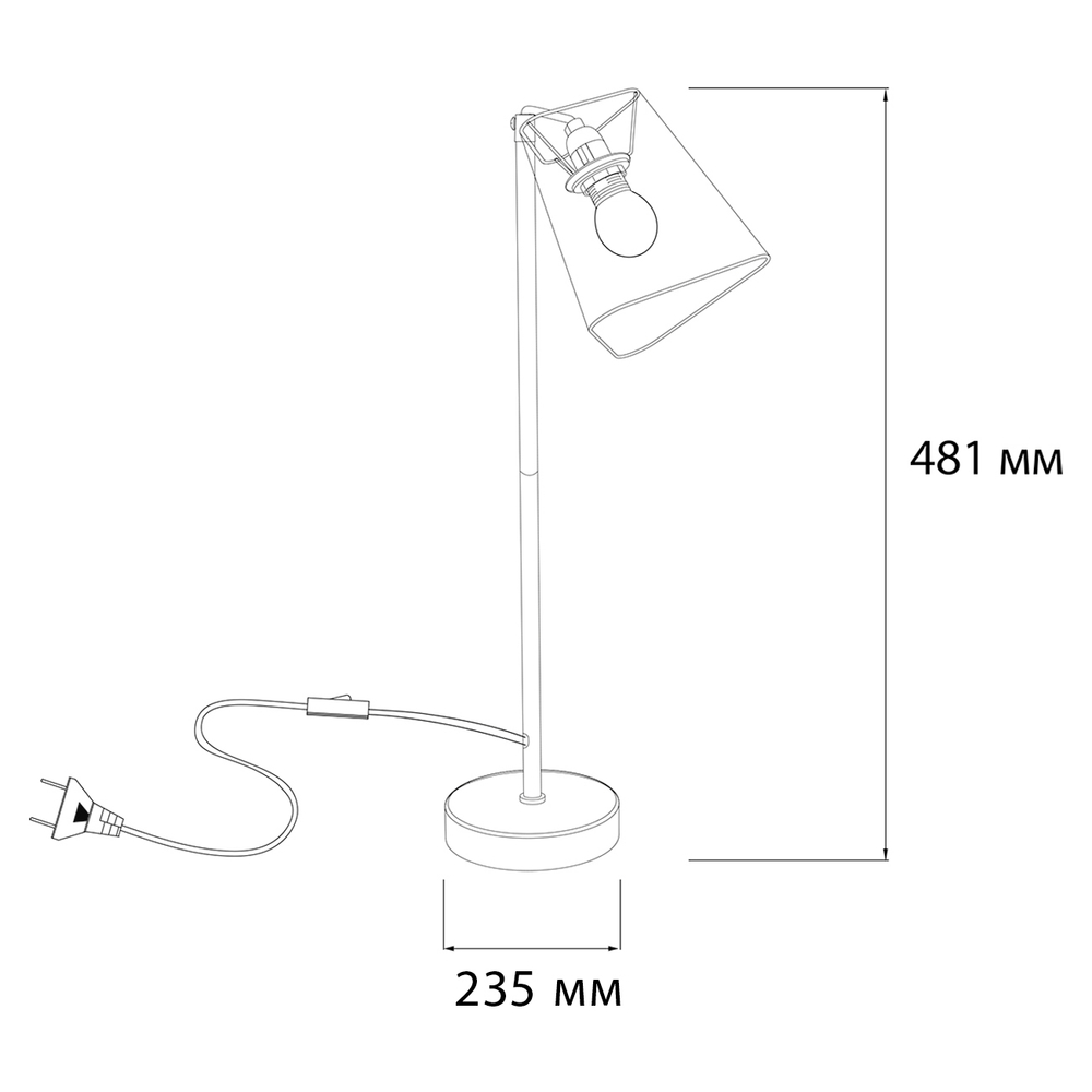 Настольный светильник 1х40Вт Е14, металл/ткань, хром/белый