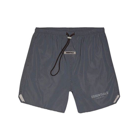 Fear of God Essentials FW20 Reflective Volley Shorts Black logo