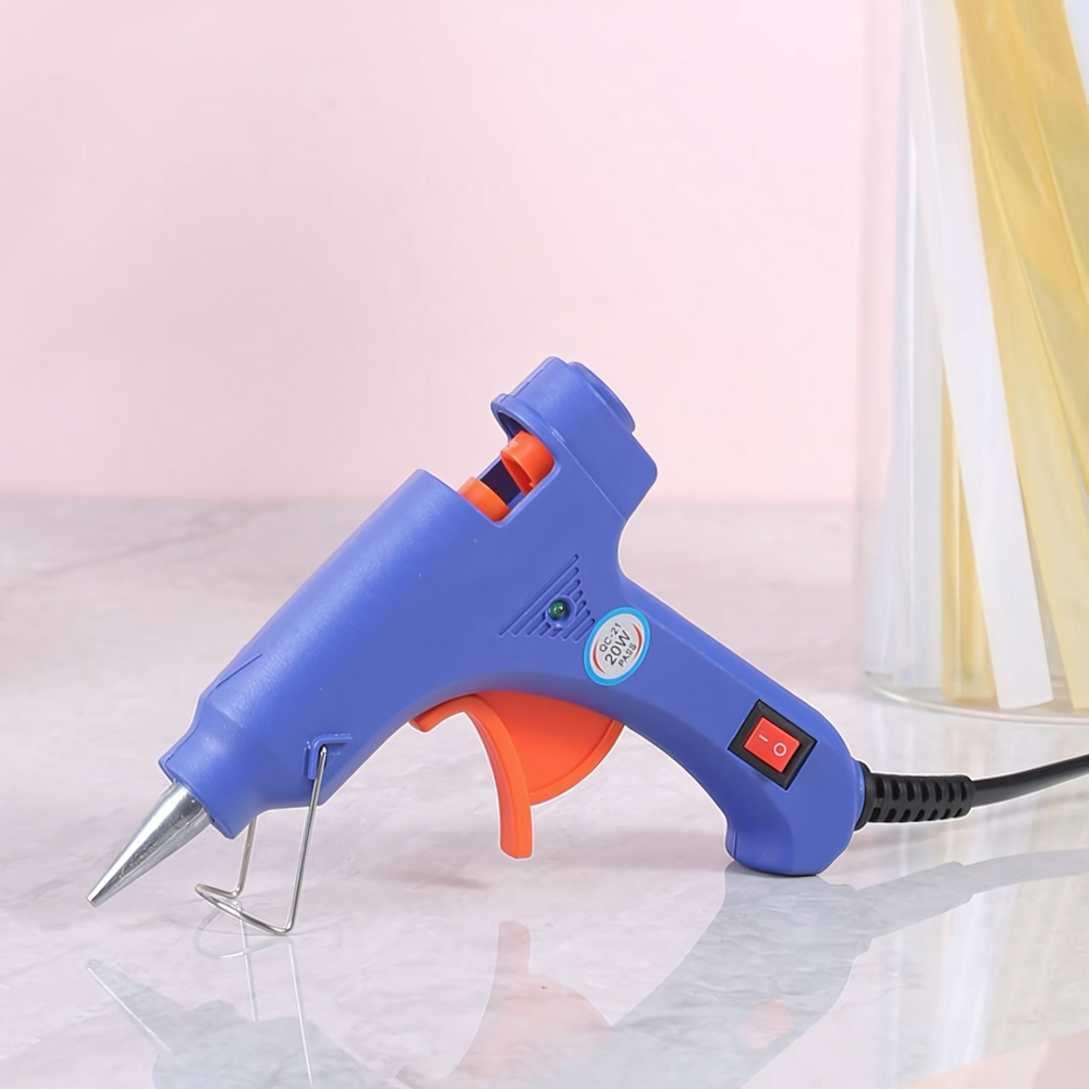 Пистолет клеевой 20W с кнопкой включения и антикаплей EGG-20