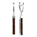 Серьги Брусок с вишневым янтарем