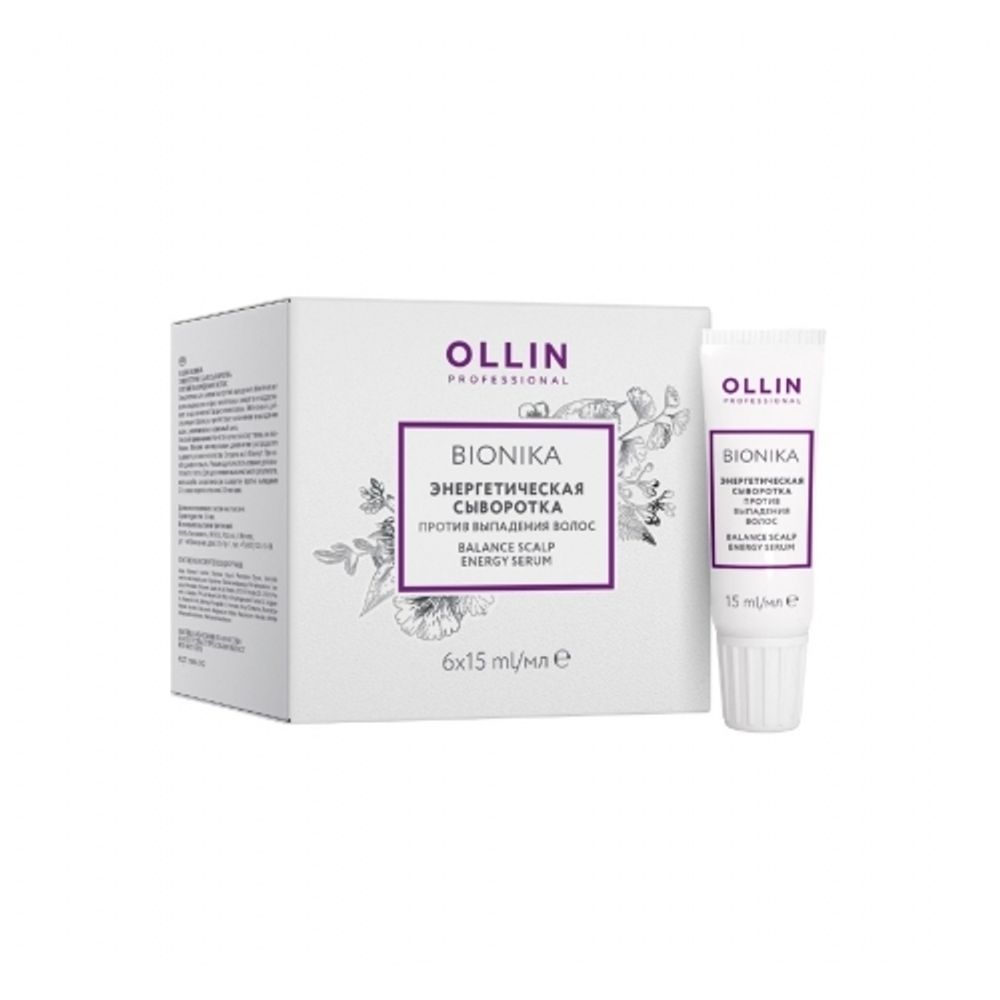 Сыворотка против выпадения волос «Balance Scalp Energy Serum», Ollin Professional, (6х15 мл.)