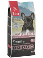 Сухой корм для щенков Blitz Sensitive Puppy LAMB & RICE All Breeds ягненок и рис 15 кг