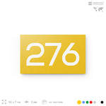 Номер на дверь 276, табличка на дверь для офиса, квартиры, кабинета, аудитории, склада, желтая 120х70 мм, Айдентика Технолоджи