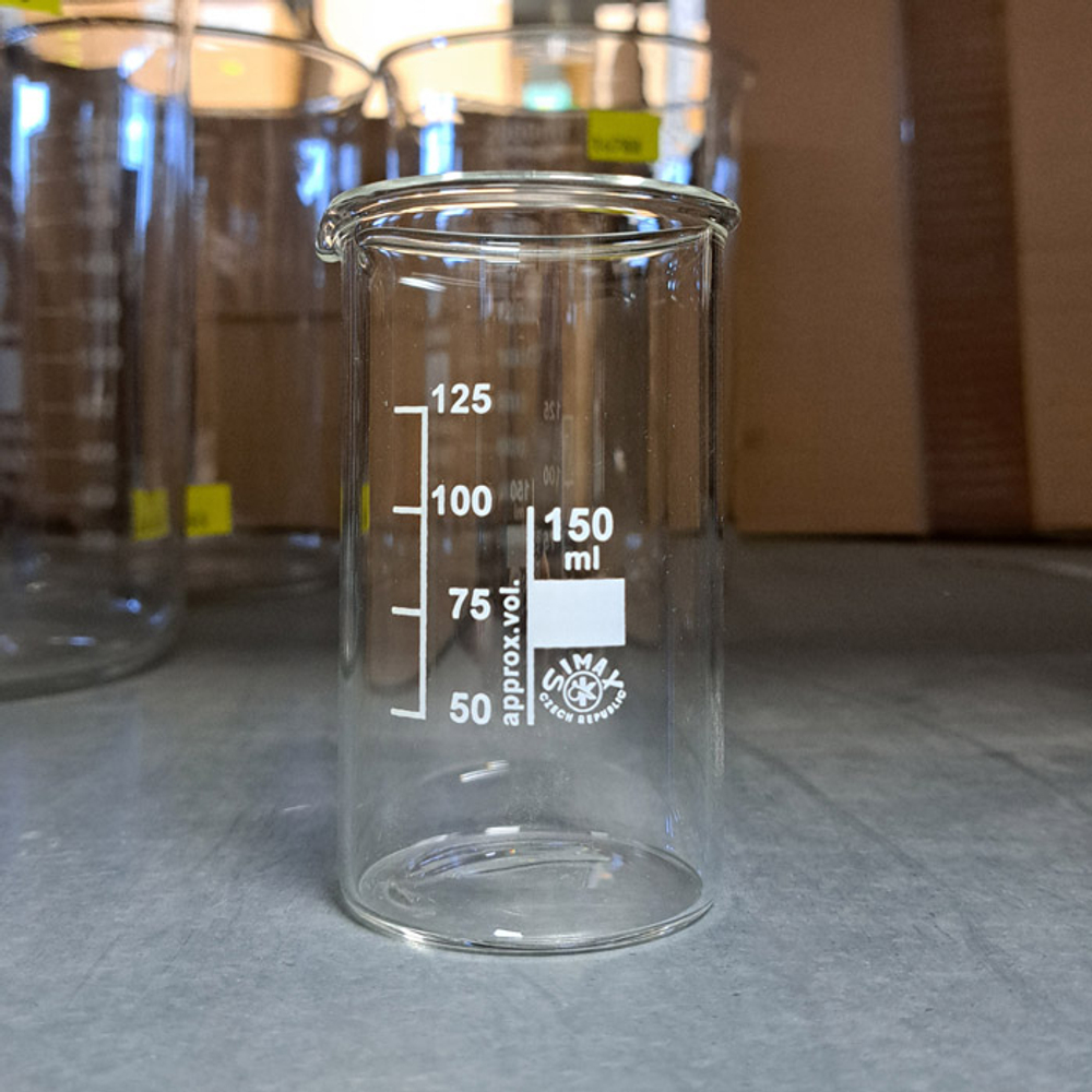 Стакан лаборат. высокий 150мл с дел.,Чехия,cat.N153/632.411.012.150, 1шт.