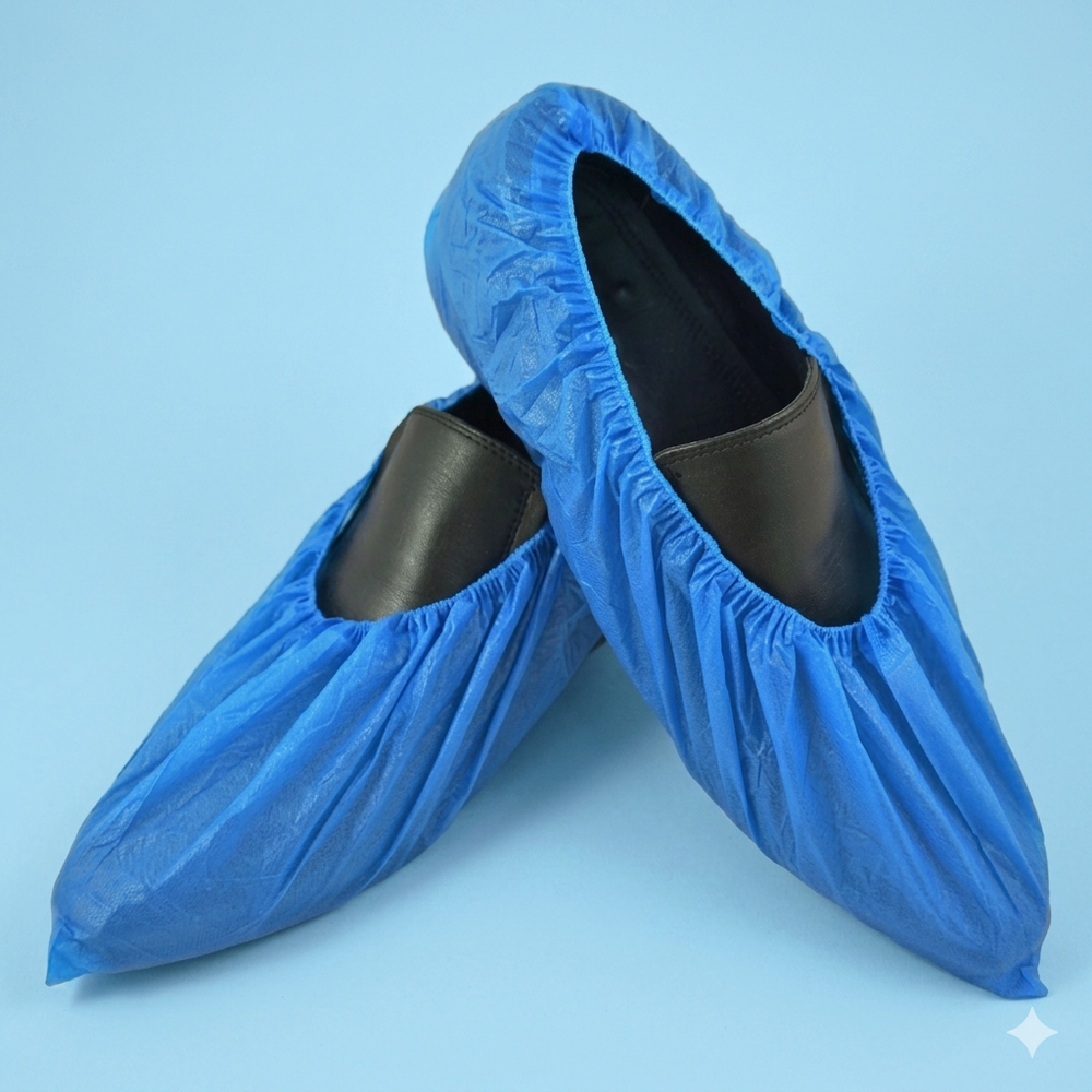 Бахилы	анти-скользящие,40*17cm синие