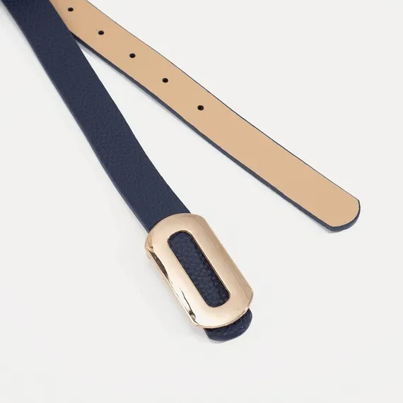 Ремень женский, ширина - 2,3 см, пряжка металл, цвет синий