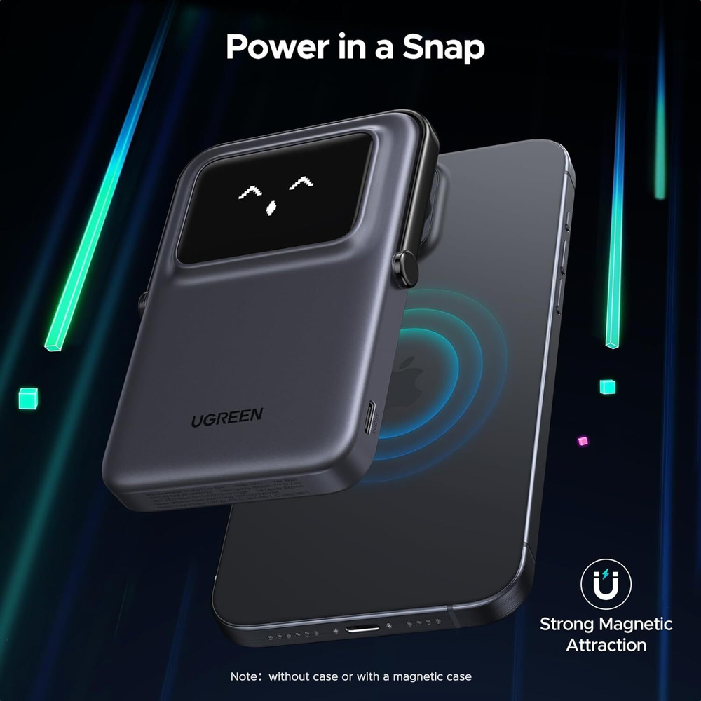 Мобильный аккумулятор Power Bank Mag-Safe, 5000mAh, Robot, 20W, серый, UGREEN 35605B
