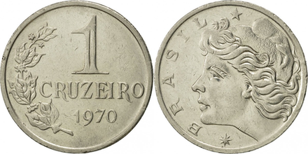 Бразилия 1 крузейро, 1970 Свобода XF