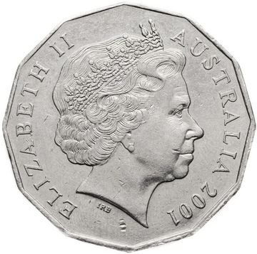 50 центов 2001 Австралия «Столетие Федерации - Австралия»