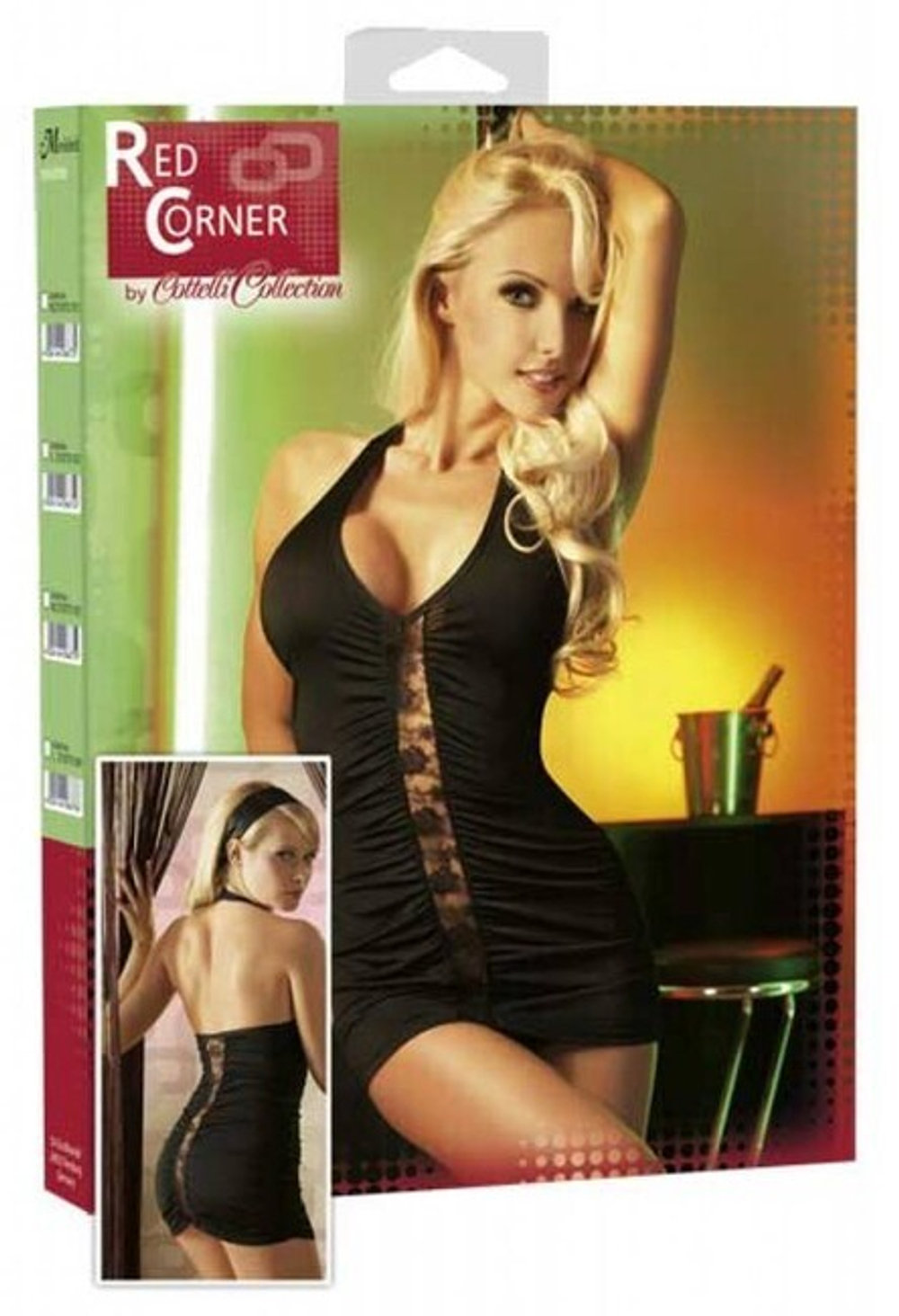 Черное платье с кружевной вставкой и глубоким вырезом ,черный , S (42) (Цвет: черный)