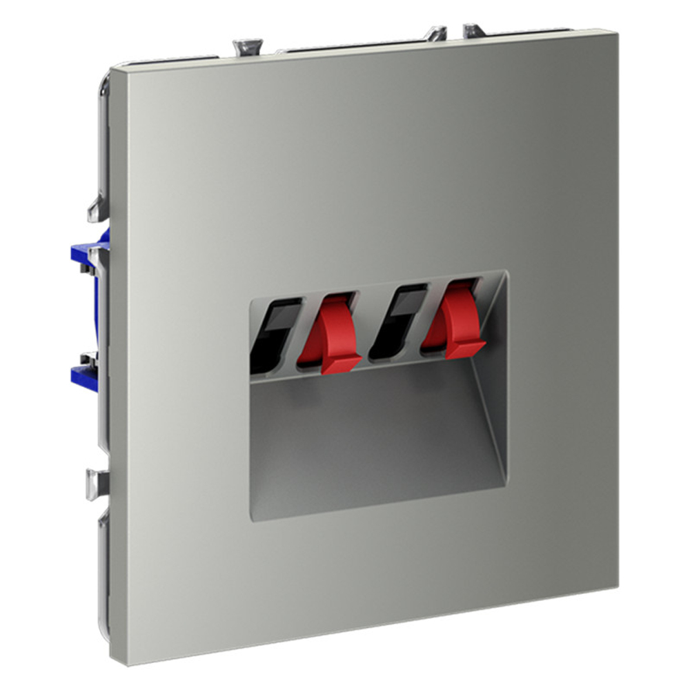 Розетка акустическая встраиваемая VOLTUM S70 4-местная, (сталь)