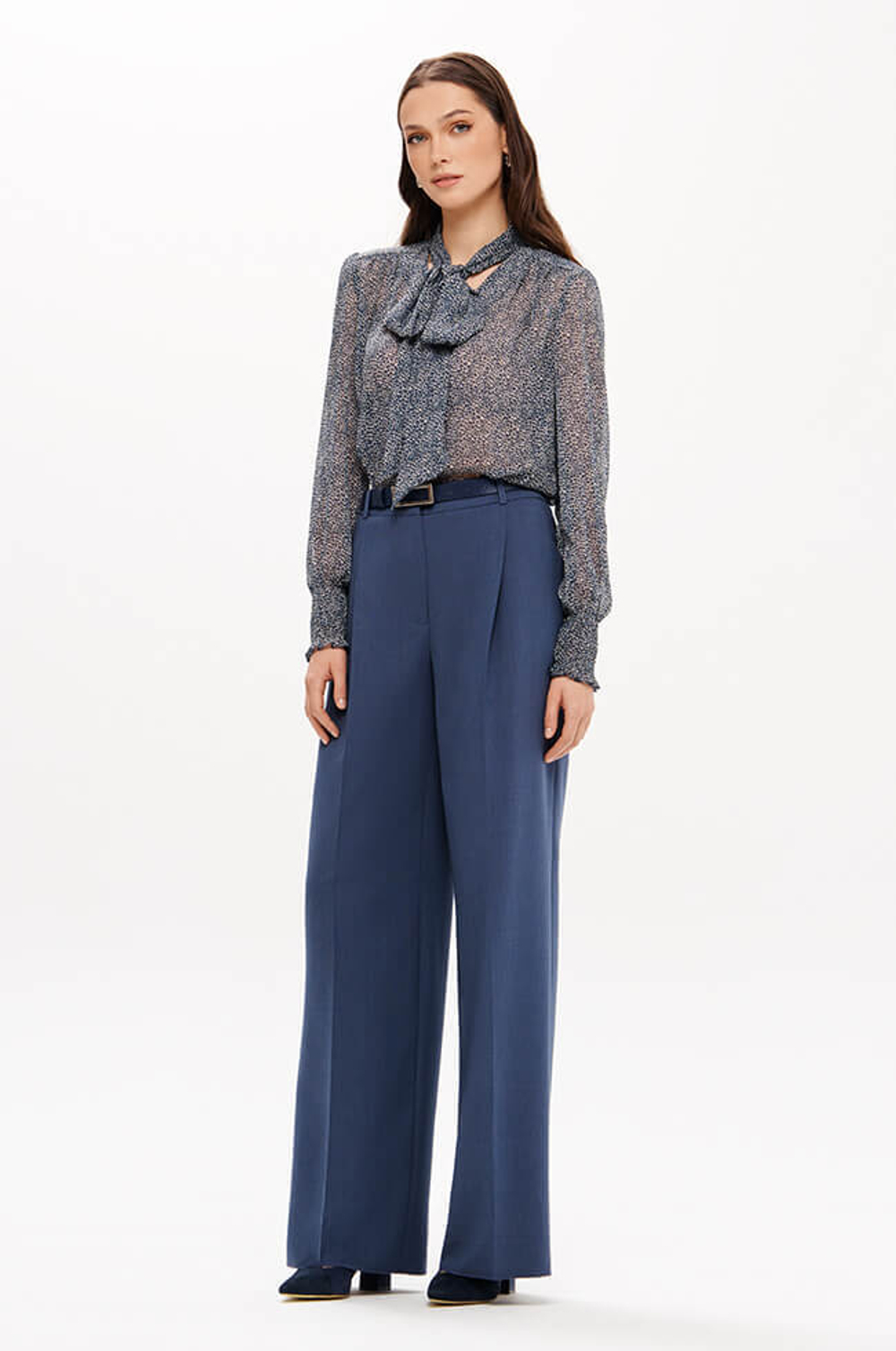 23412 Блузка женская (синий принт)