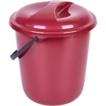Ведро 12 л Rock'n'Roll с крышкой бордо