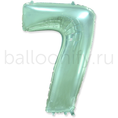 Шар ЦИФРА 7 Пастель Mint 40" 102 см