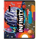 Тетрадь А5, 48 л., BRAUBERG, скоба, клетка, TWIN-лак, "SpaceX", 404354, 5шт