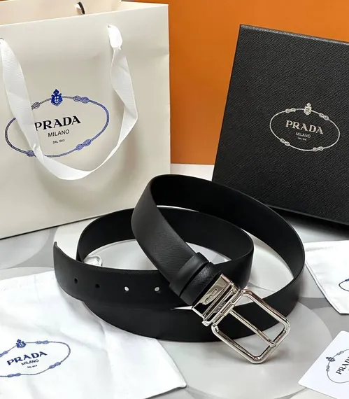 Двухсторонний ремень Prada чёрный