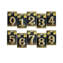 Свечи-цифры Золотые, 8 см