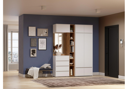 Прихожая Woodville Роут белый комплектация 4