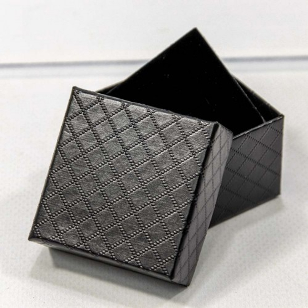 Коробка Ювелирная 5.5х5.5х3.5 см "Ромбики" (Черный)