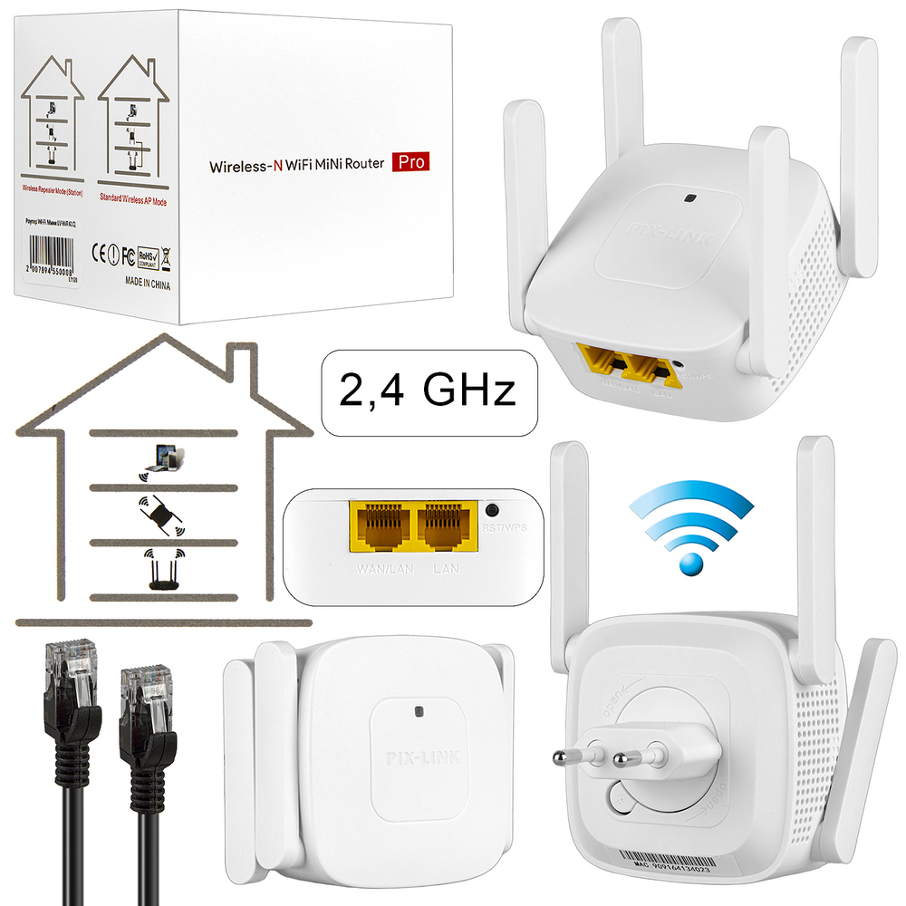 Роутер и усилитель Wi-Fi 2.4G Мини LV-WR41Q (белый)