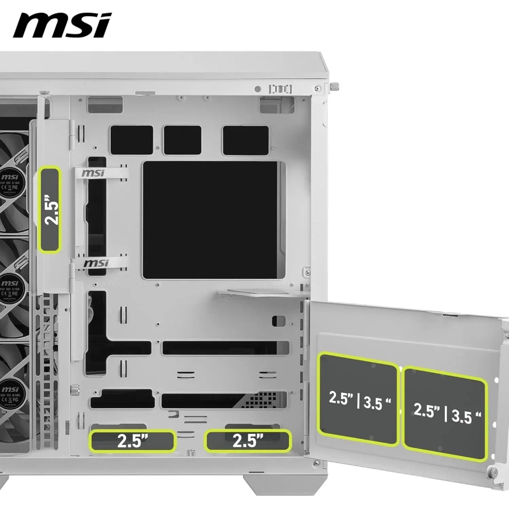 Компьютерный корпус MSI MAG PANO 100R PZ WHITE Back-connect: ATX 2x3.5"/2.5", 1xUSB-C White