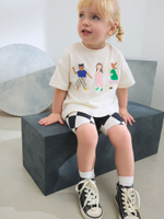 Футболка и шорты-ленигсы в комплекте для девочки Next AD5-487, Молочный, Белый, Черный