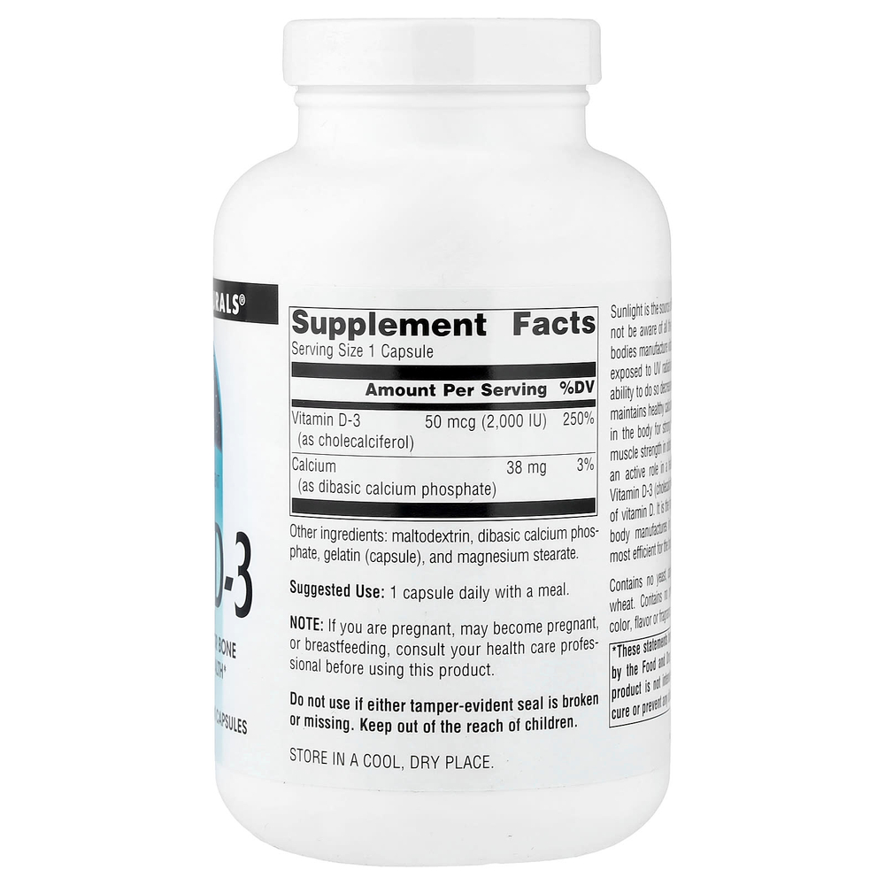 Source Naturals, витамин D3, 400 капсул