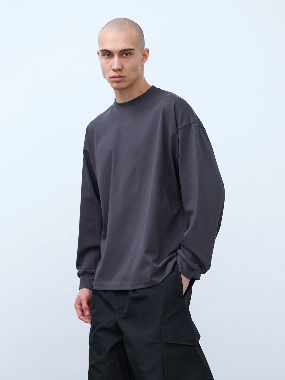 Лонгслив оверсайз (графит) 230 г