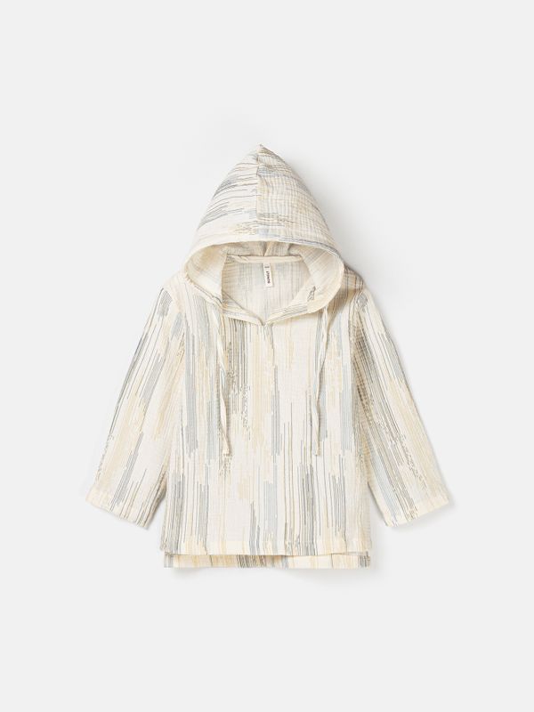 Рубашка муслиновая с капюшоном 