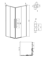 1/2 душевого ограждения Grossman Galaxy 1/2.K33.01.80.10.02 (80х195) раздвижная(правая),хром,стекло шиншилла,1 место