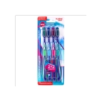 Зубная щетка средней жесткости, с чисткой языка, гибкая, КОМПЛЕКТ 4 шт., LAIMA DENT, 609323