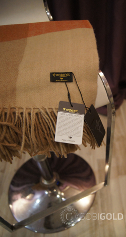 Плед из 100% верблюжьей шерсти 150x200 см. (ERDENET) арт. 154А - камел-оранжевый